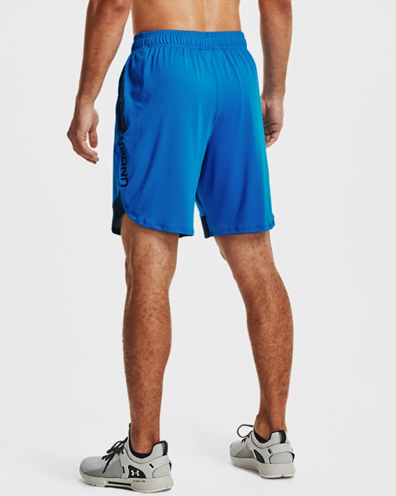 Men's UA Train Stretch Wordmark Shorts, Blue, pdpMainDesktop image number 1
